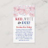 Rood, wit & due! 4 juli Baby shower boek Informatiekaartje (Voorkant)