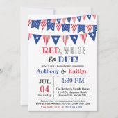 Rood, wit & due! 4 juli Baby shower Kaart (Voorkant)