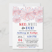 Rood, wit & due! 4 juli Baby shower Kaart (Voorkant)
