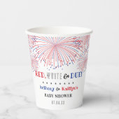 Rood, wit & due! 4 juli Baby shower Papieren Bekers (Voorkant)