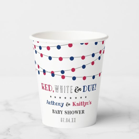 Rood, wit & due! 4 juli Baby shower Papieren Bekers
