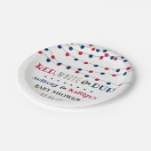 Rood, wit & due! 4 juli Baby shower Papieren Bordje (Gekanteld)