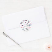 Rood, wit & due! 4 juli Baby shower Ronde Sticker (Envelop)