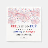 Rood, wit & due! 4 juli Baby shower Servet (Voorkant)