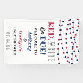 Rood, wit & due! 4 juli Baby shower Spandoek (Horizontaal)
