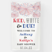 Rood, wit & due! 4 juli Baby shower Spandoek (Verticaal)