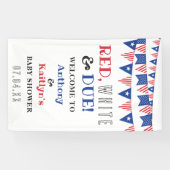 Rood, wit & due! 4 juli Baby shower Spandoek (Horizontaal)