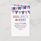 Rood, wit & due! 4 juli Baby showers luier Informatiekaartje (Voorkant)
