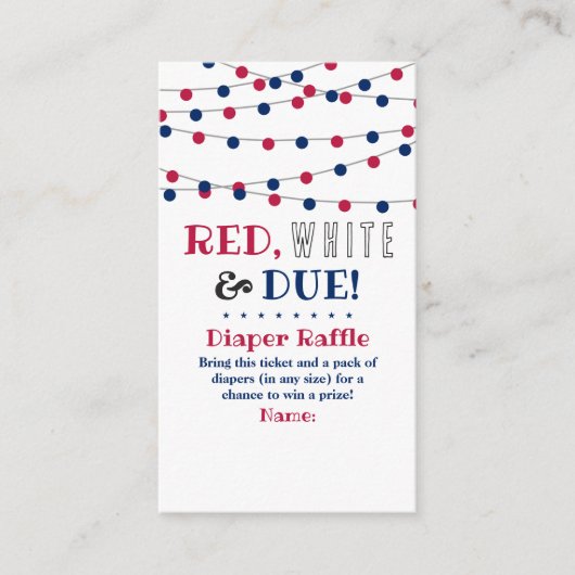 Rood, wit & due! 4 juli Baby showers luier Informatiekaartje (Voorkant)