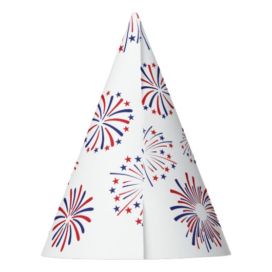 Rood Wit Due 4th van juli ijsjes baby shower Feesthoedjes (Achterkant)