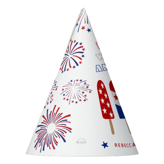 Rood Wit Due 4th van juli ijsjes baby shower Feesthoedjes (Links)