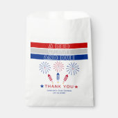 Rood Wit Due 4th van juli vuurwerk baby shower Bedankzakje (Voorkant)
