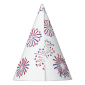 Rood Wit Due 4th van juli vuurwerk baby shower Feesthoedjes (Achterkant)