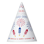 Rood Wit Due 4th van juli vuurwerk baby shower Feesthoedjes (Voorkant)