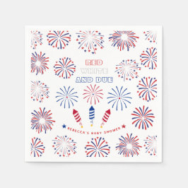 Rood Wit Due 4th van juli vuurwerk baby shower Servet