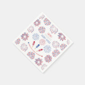 Rood Wit Due 4th van juli vuurwerk baby shower Servet (Hoek)