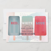 Rood Wit & Due Popsicle Juli 4e Baby shower Kaart (Voorkant)