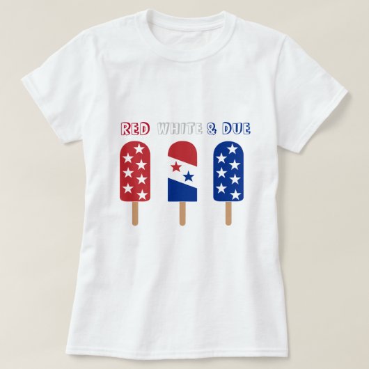 Rood Wit Due popsicles 4th van juli baby shower T-shirt (Design voorkant)