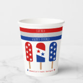 Rood Wit Due Vierde van juli ijsje baby shower Papieren Bekers (Voorkant)