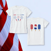 Rood wit Due vuurwerk 4th of juli baby shower T-shirt