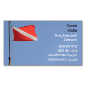 Rood & Wit Duikinstructeur Snorkelen Scuba Magnetisch Visitekaartje (Voorkant)