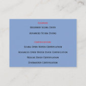 Rood & Wit Duikinstructeur Snorkelen Scuba Visitekaartje (Achterkant)