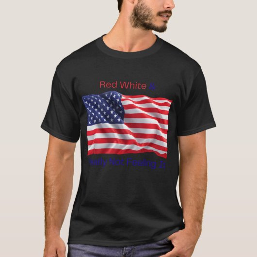Rood Wit & Echt Niet Geïnteresseerd T-shirt (Voorkant)