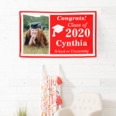 Rood Wit Één Fotoklasse van 2024 Afstuderen Spandoek (Insitu)