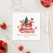 Rood & Wit Eenvoudig Prettig Kerstfeest Servet (Insitu)