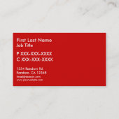 Rood wit eenvoudig vliegtuig, aangepast visitekaar visitekaartje (Achterkant)