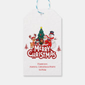 Rood & Wit Eenvoudig Vrolijk Kerstfeest Cadeaulabel (Achterkant)