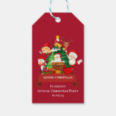 Rood & Wit Eenvoudig Vrolijk Kerstfeest Cadeaulabel (Voorkant)