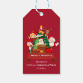 Rood & Wit Eenvoudig Vrolijk Kerstfeest Cadeaulabel (Achterkant)