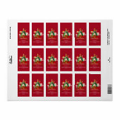 Rood & Wit Eenvoudig Vrolijk Kerstfeest Etiket (Full Sheet)