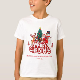Rood & Wit Eenvoudig Vrolijk Kerstfeest T-shirt