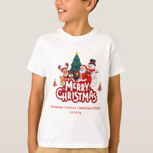 Rood & Wit Eenvoudig Vrolijk Kerstfeest T-shirt