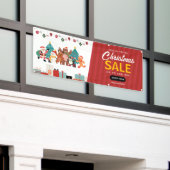 Rood Wit Eenvoudige Kerstverkoop Buitenbanner Spandoek (Buitenkant Gebouw)