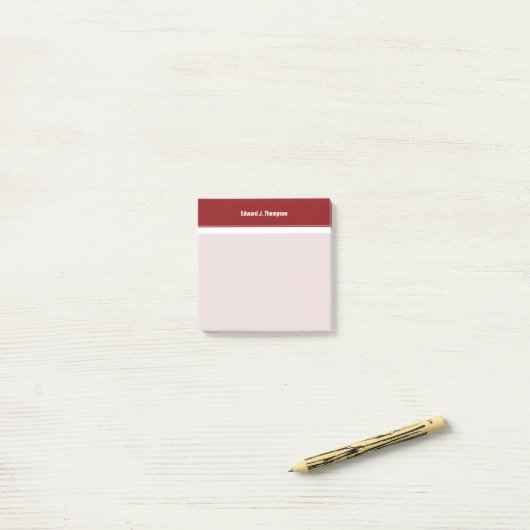 Rood Wit Eenvoudige Rand Post-it® Notes (Op bureau)