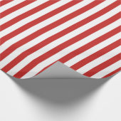 Rood/Wit Eenvoudige Strepen Patroon Geometrisch Cadeaupapier (Hoek)
