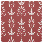 Rood wit elegant damast patroon stof (Swatch)