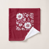 rood & wit elegant Modern Floral Bad Handdoek (Wasdoekje)