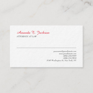 Rood wit elegant vlak minimalistisch visitekaartje