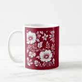 rood & wit elegante  Bloemen Koffiemok (Links)