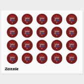 Rood wit en 4 dagen na de zwangerschap ronde sticker (Vel)