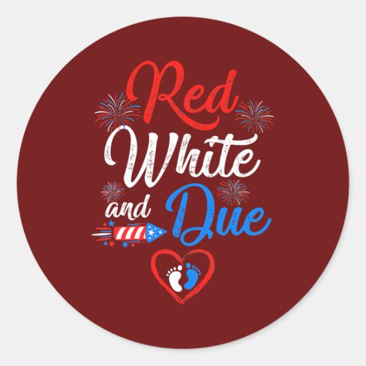 Rood wit en 4 dagen na de zwangerschap ronde sticker (Voorkant)