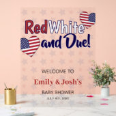 Rood wit en 4 juli Baby shower welkom Acryl Bord (Huwelijk)