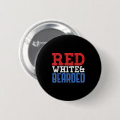 Rood Wit En Baardig Grappig 4 Juli Trots Patr Ronde Button 5,7 Cm (Voorkant /achterkant)