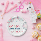 Rood, wit en Baby shower Bord (Feest)