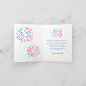 Rood wit en Baby shower dank je wel kaart (Binnen)