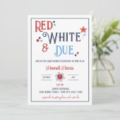 Rood wit en Baby shower uitnodiging (Staand voorkant)